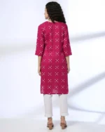 Women Geometric Print Cotton Straight Kurta - Image 3