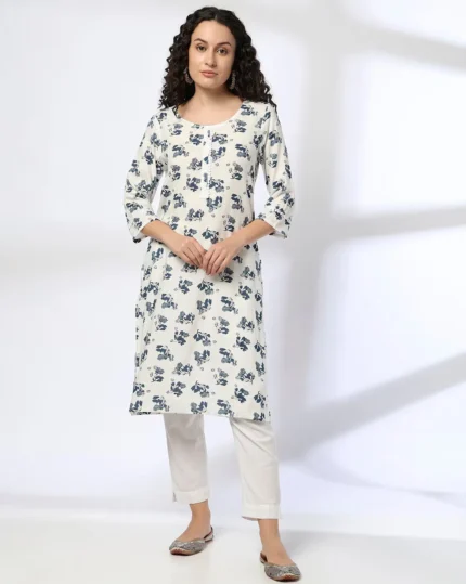 Women Floral Print Straight Kurta