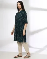 Women Floral Print Straight Kurta with Insert Pocket - Image 4